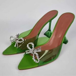 Amina Muaddi Green Sandals (Size 39.5) 
Brand NEW with box